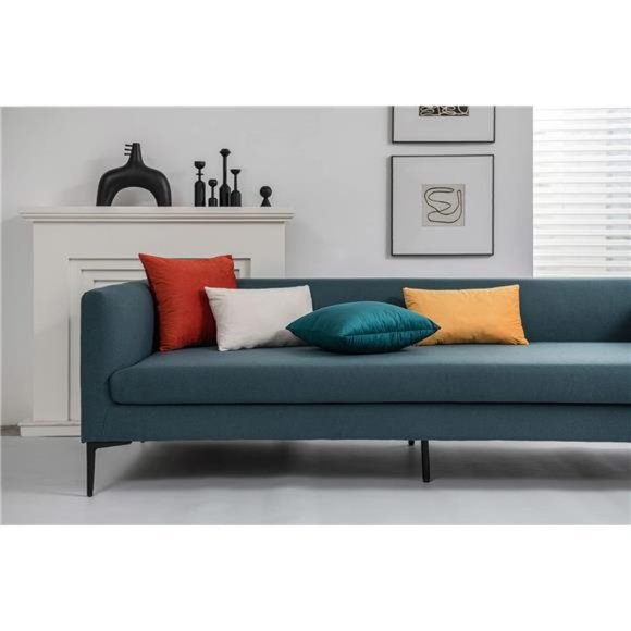 Throw Pillow Cases 18x18 Teal: 2 Pack Cozy Soft Velvet Square Decorative Covers - Picture 6 of 6